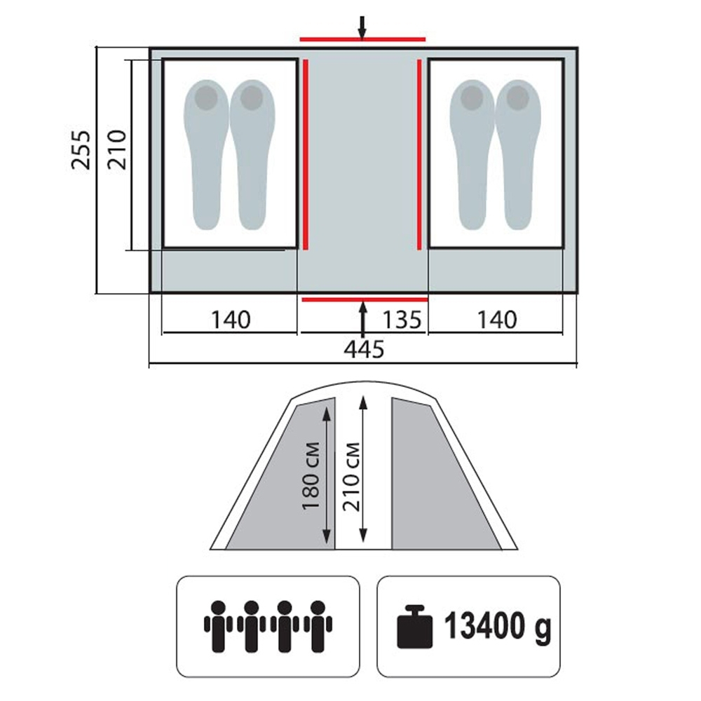 Tramp палатка Eagle 4 V2, зеленый