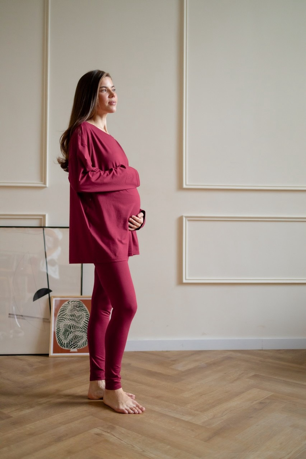 Лонгслив Basic, Винный