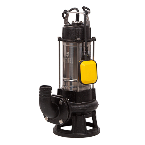 99806 Фекальный насос FP1800-KS, 1800 Вт, напор 17 м, 26000 л/ч, нож-измельчитель//Denzel