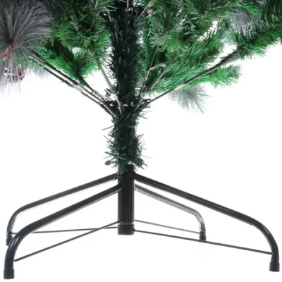 Ёлка «Богемия» 150 см, ПВХ+Леска, шишки, белое напыление (400 веток)