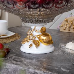 Фруктовница-конфетница Лайм Дженоа Белая Голд Мейджи