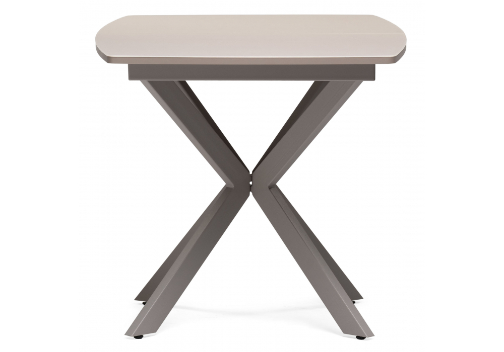 Стол стеклянный Woodville Палу 130(170)х80х76 латте, капучино