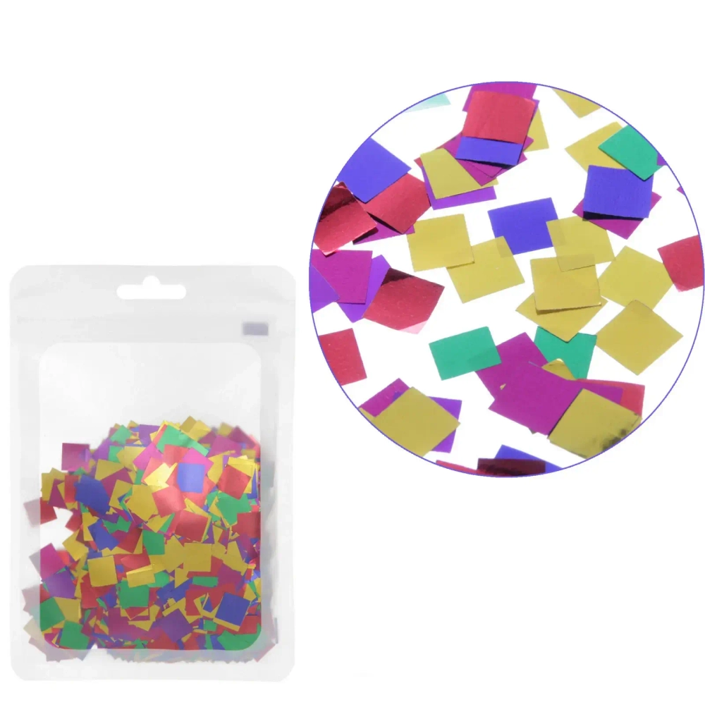 Конфетти «Квадрат» 15 г (1 см), Мультицвет