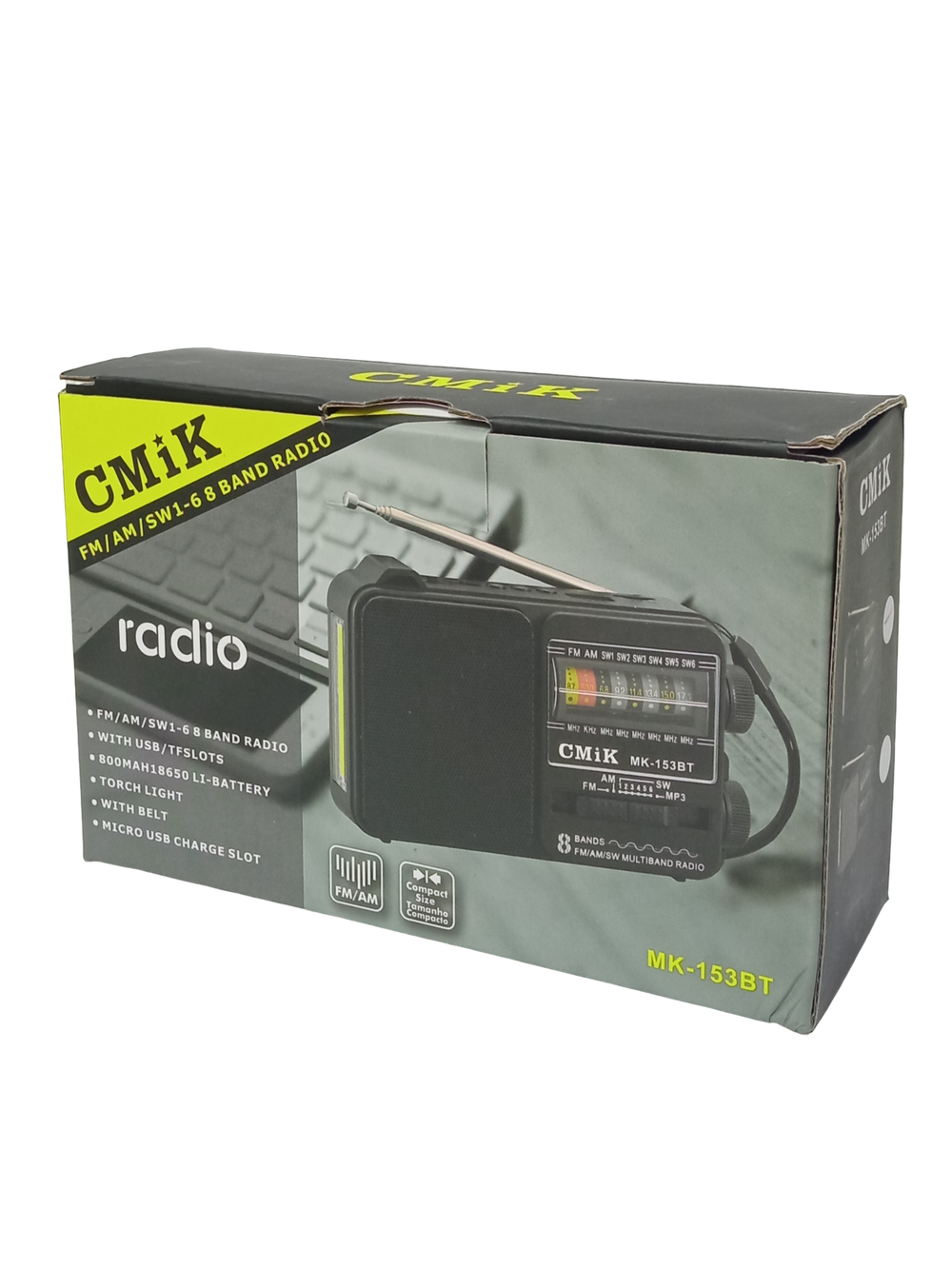 Радиоприемник с MP3 плеером,Bluetooth +фонарь CMiK MK-153BT