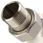 Вентиль ручной регулировки угловой STOUT - 3/4" (ВР/НР-американка, PN10, Tmax 120°C, шток металл по металлу)