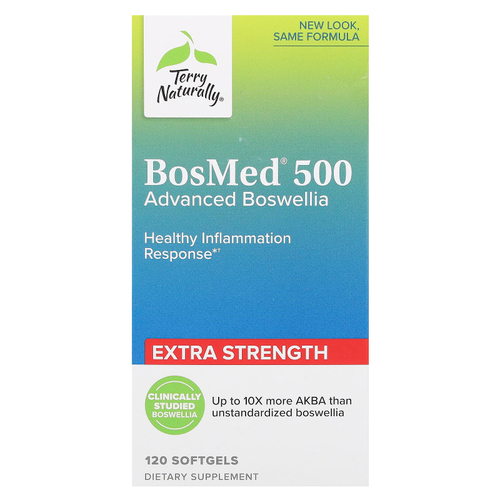 Terry Naturally, BosMed 500, босвеллия, улучшенная формула, 500 мг, 120 капсул