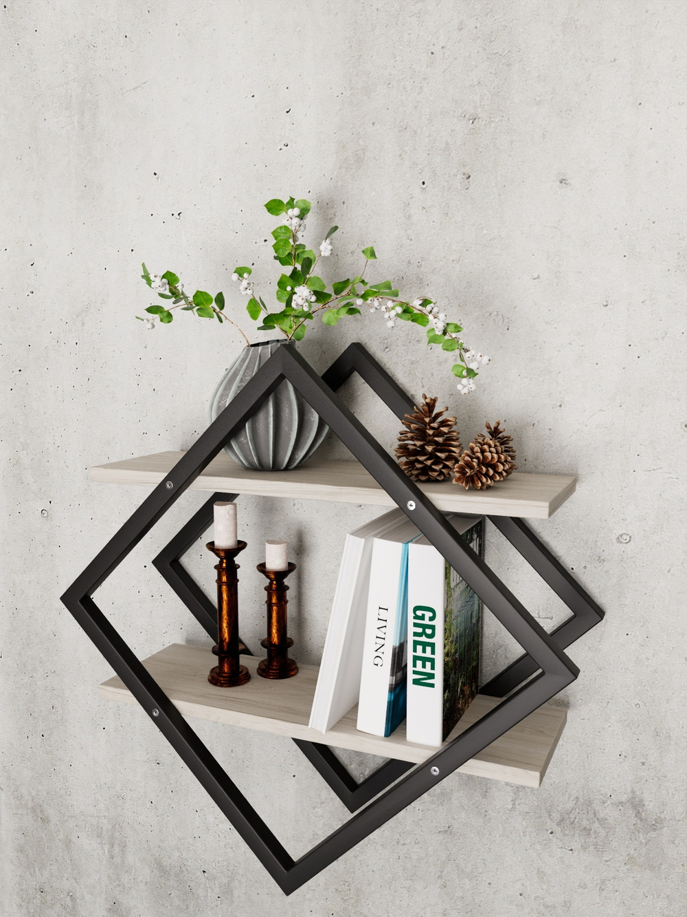 Полка настенная ромб лофт FORMA
