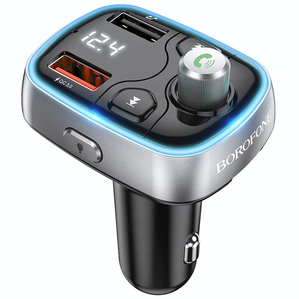 FM-модулятор Borofone BC32 18W QC3.0 2xUSB BT5.0 Black