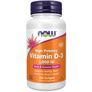 Now Foods Vitamin D3 1000 МЕ 360 softgels, Витамин Д3