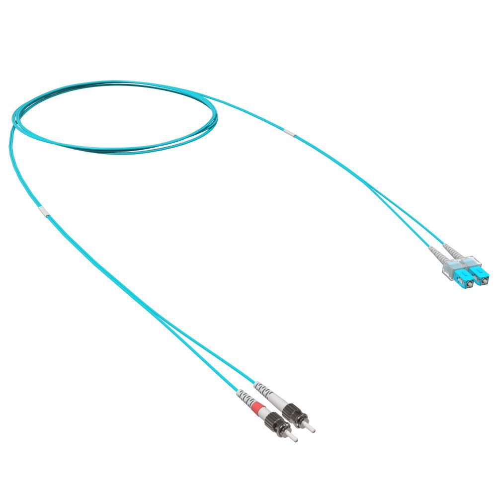 Оптический коммутационный шнур переходной Duplex SC-UPC/ST-UPC, 50/125 OM3, 3 м