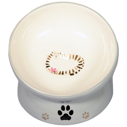 Миска Mr.Kranch керамическая для кошек на подставке 120 мл серая