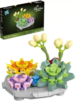 Конструктор Цветы суккуленты в горшке 281 деталь