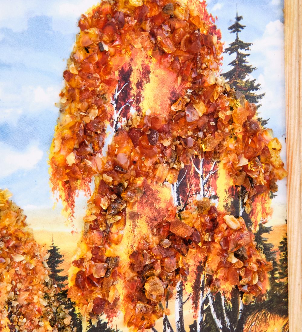 AMB-54/10 Картина «Красота природы» (с янтарной крошкой) дер.рамка 12х15