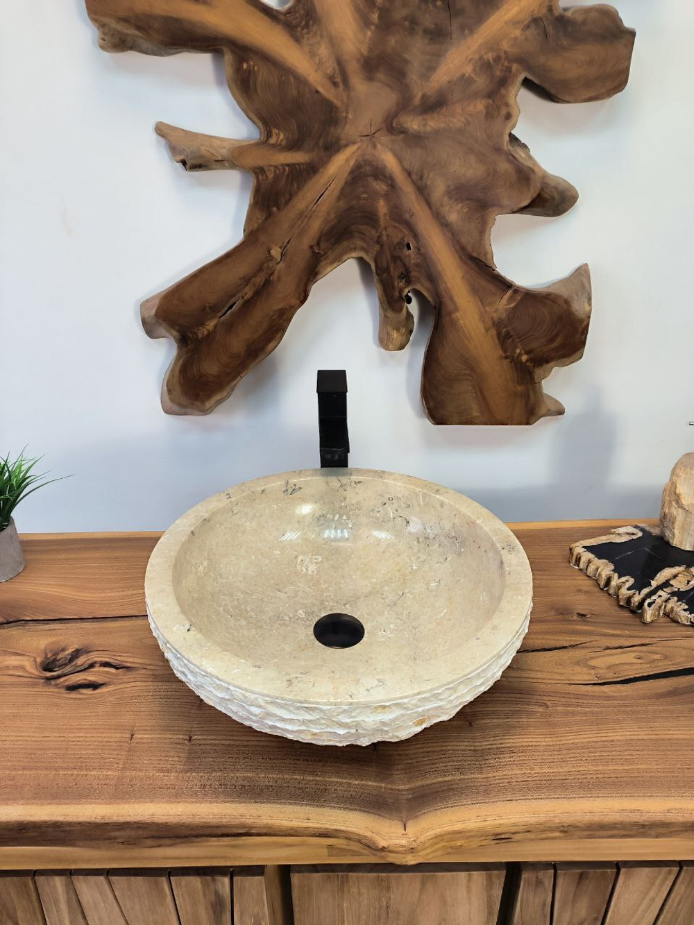 Раковина из мрамора Bowl Cream Marmo BM-65897 45*45*15 из натурального камня