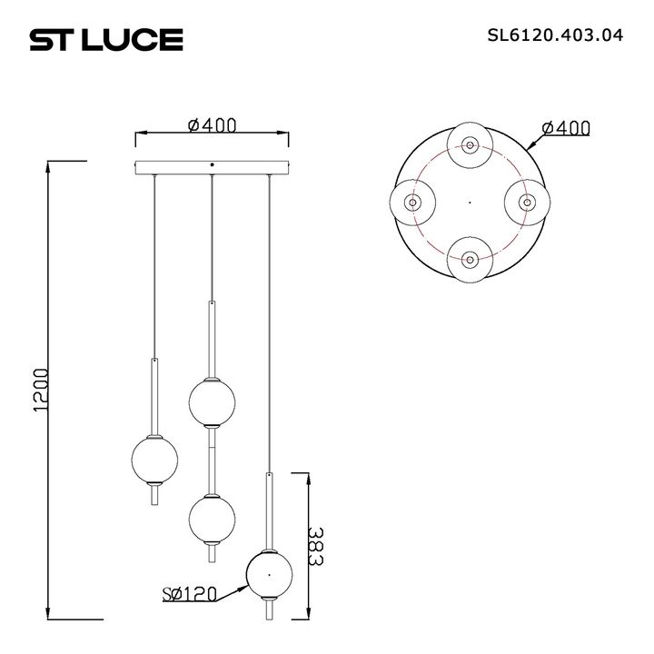 Подвесная светодиодная люстра ST Luce Peek SL6120.403.04