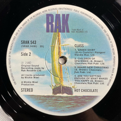 Винтажная виниловая пластинка LP Hot Chocolate Class (Англия 1980)