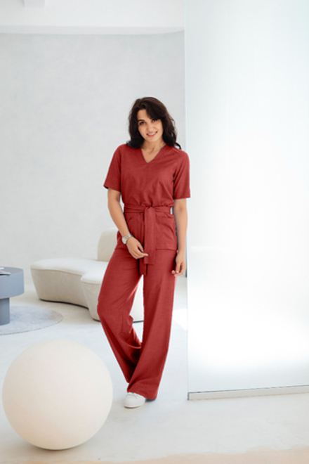 Брюки палаццо (красный)