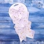 Бант на ёлку «Звездопад» 11*11 см (набор 3 шт), Белый/золото