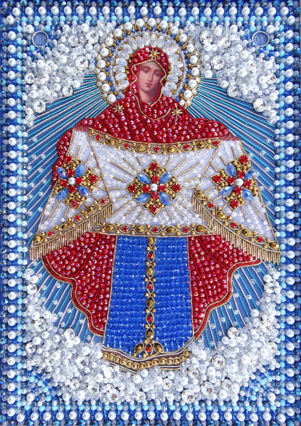 И-22 Набор для вышивания хрустальными камнями Покров Пресвятой Богородицы