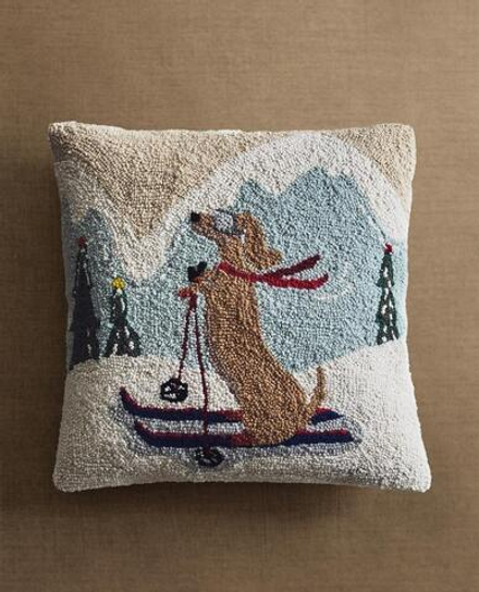 ZARA HOME РОЖДЕСТВЕНСКИЙ ЧЕХОЛ НА ПОДУШКУ С ВЫШИВКОЙ "ТАКСА", ЭКРЮ