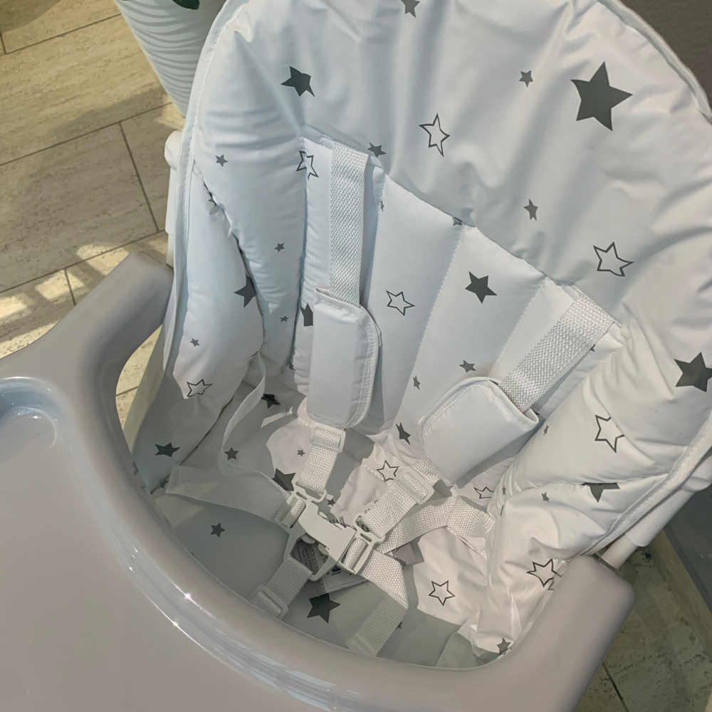 Стульчик для кормления 152 Звездное сияние, белый-серый