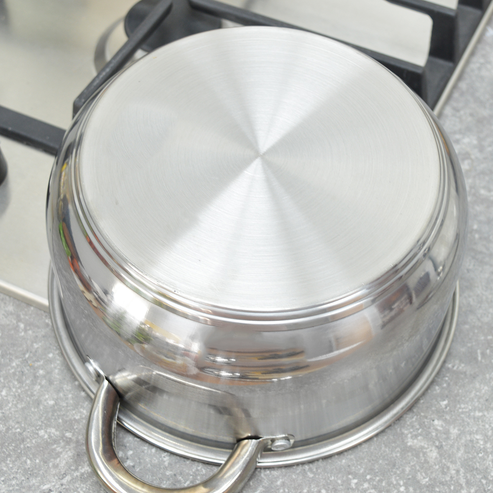 Кастрюля 1,9л 20см из нержавеющей стали, индукционное дно