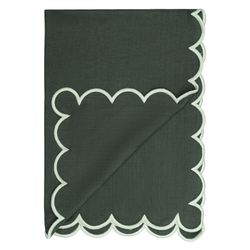 Набор кухонных полотенец с контрастным кантом зеленого цвета из коллекции Trendy Ruffles, 50х70 см