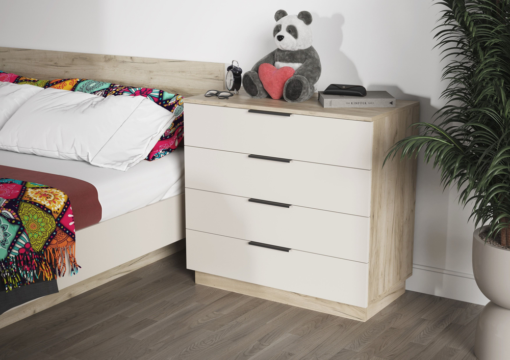 Комод для одежды с ящиками Дуб Крафт Серый/Кашемир 85х81х44,9 см