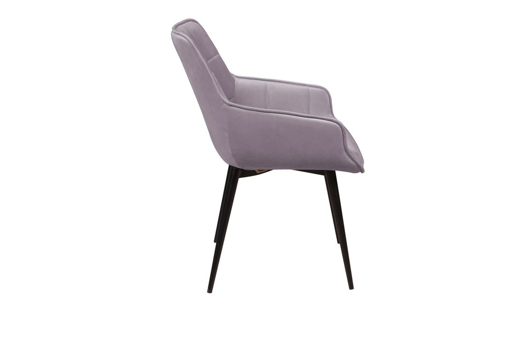 Стул с подлокотниками Capri, бархат светло-серый 26 / опора конус