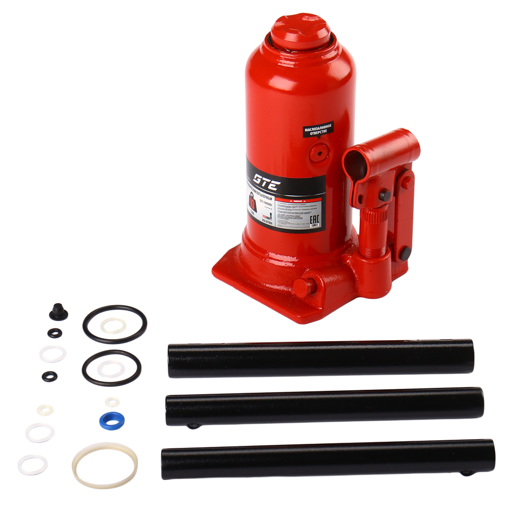 Домкрат бутылочный 10т 180-430мм GTE