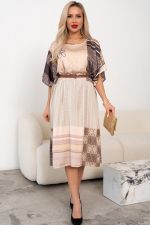 Платье из шелка Амалия (бежевый)-50-52р-р Р11-1242/2 Nikol