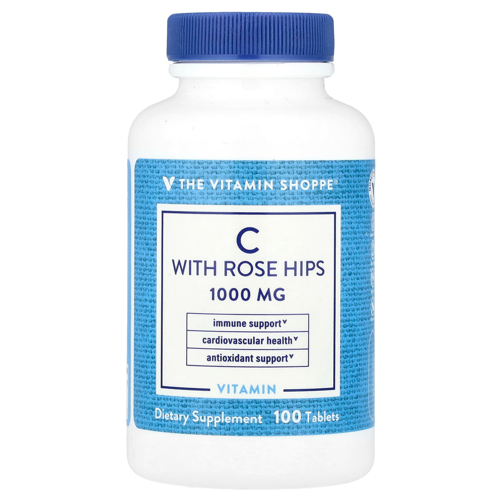 The Vitamin Shoppe, витамин C с шиповником, 100 таблеток