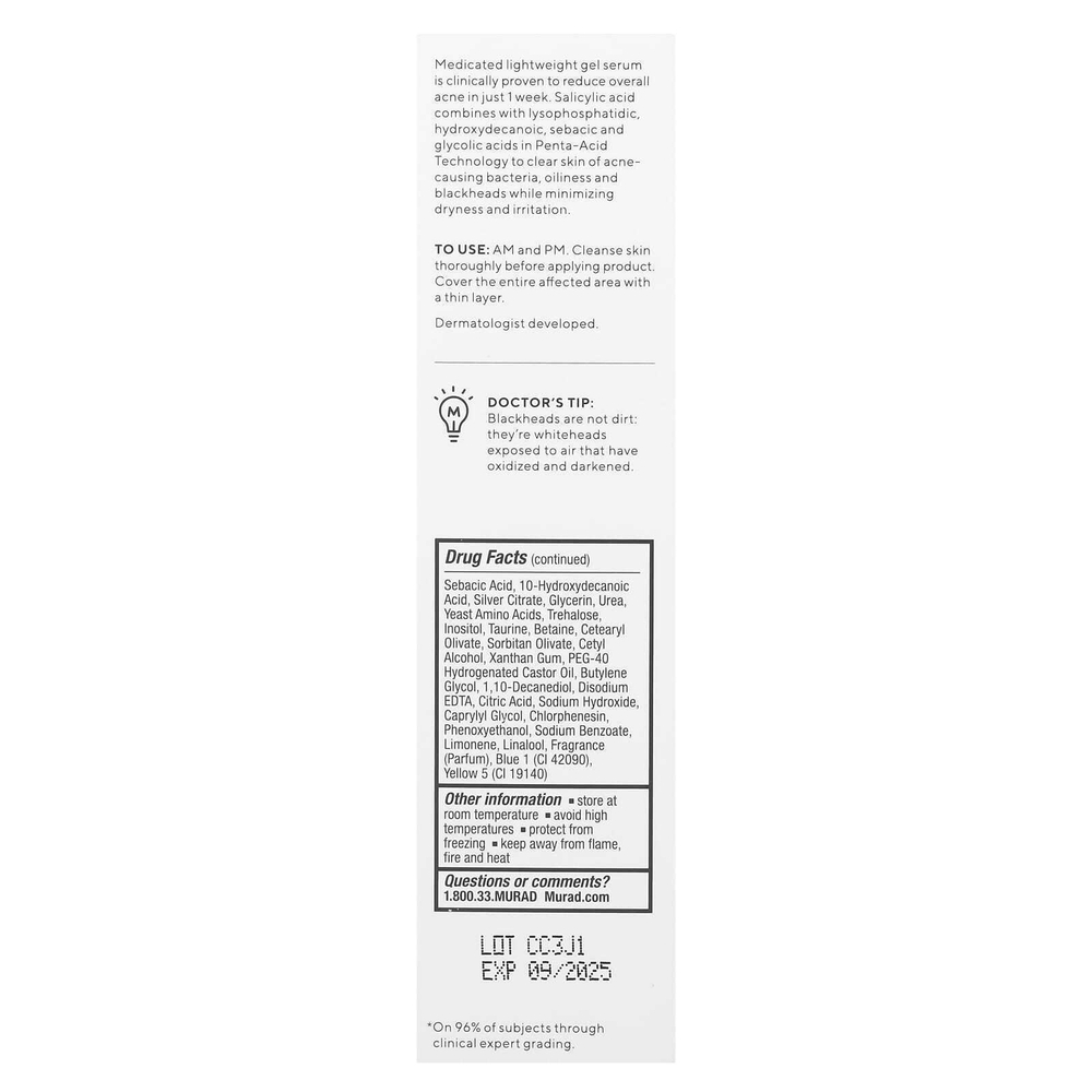 Murad, Acne Control, Outsmart, очищающее средство от акне, 50 мл (1,7 жидк. унц.)
