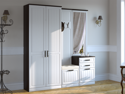 Прихожая Венеция-1 венге/белое дерево