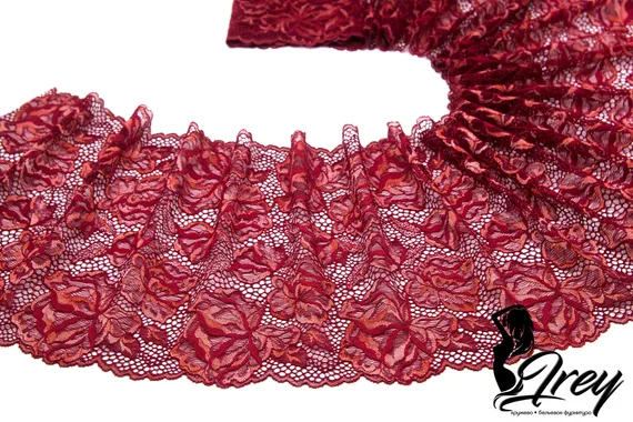 03-242 Кружево эластичное 23 см, марсала