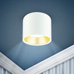 Светильник накладной ЭРА OL8 GX53 WH/GD под лампу GX53 белый/золото | Накладные светильники