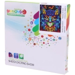 Алмазная мозаика на подрамнике с полным заполнением «МИР ЯРКИХ КРАСОК», радужный кот, 20*20 см