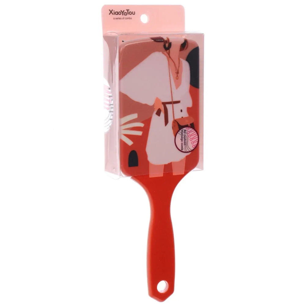 Расческа массажная прямоугольная форма «КОЛЛЕКЦИЯ ИМАНИ - МИРА», микс 4 дизайна, 24*7,5см (PVC упаковка)