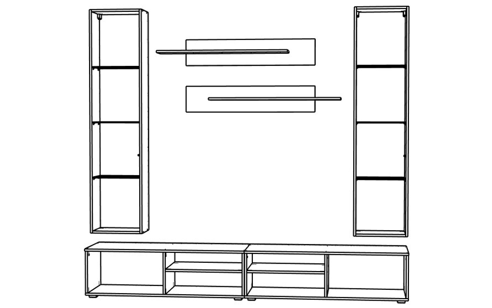 Гостиная 19 МДФ (черная) / Белый Фасадный 0101 240*45*220 см, Черный, Белый Фасадный   Фиеста
