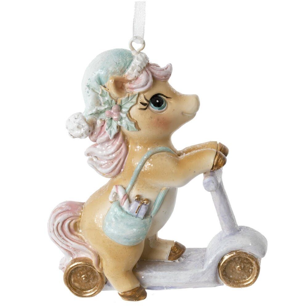 GAEM Фигурка декоративная подвесная "Лошадка на самокате", L7 W3 H9 см