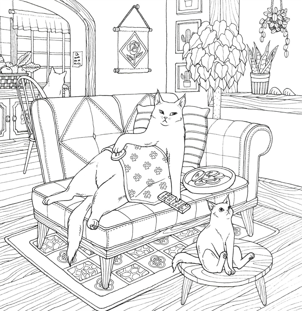 Cat coloring Therapy . Coloring Book (Распродано)