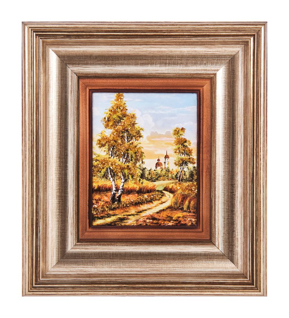 AMB-04/13 Картина «Храм» (с янтарной крошкой) L-18см