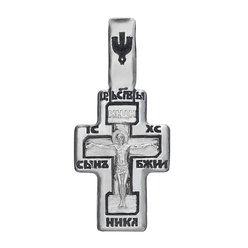 Крест из серебра/Частичное чернение/Серафим Саровский