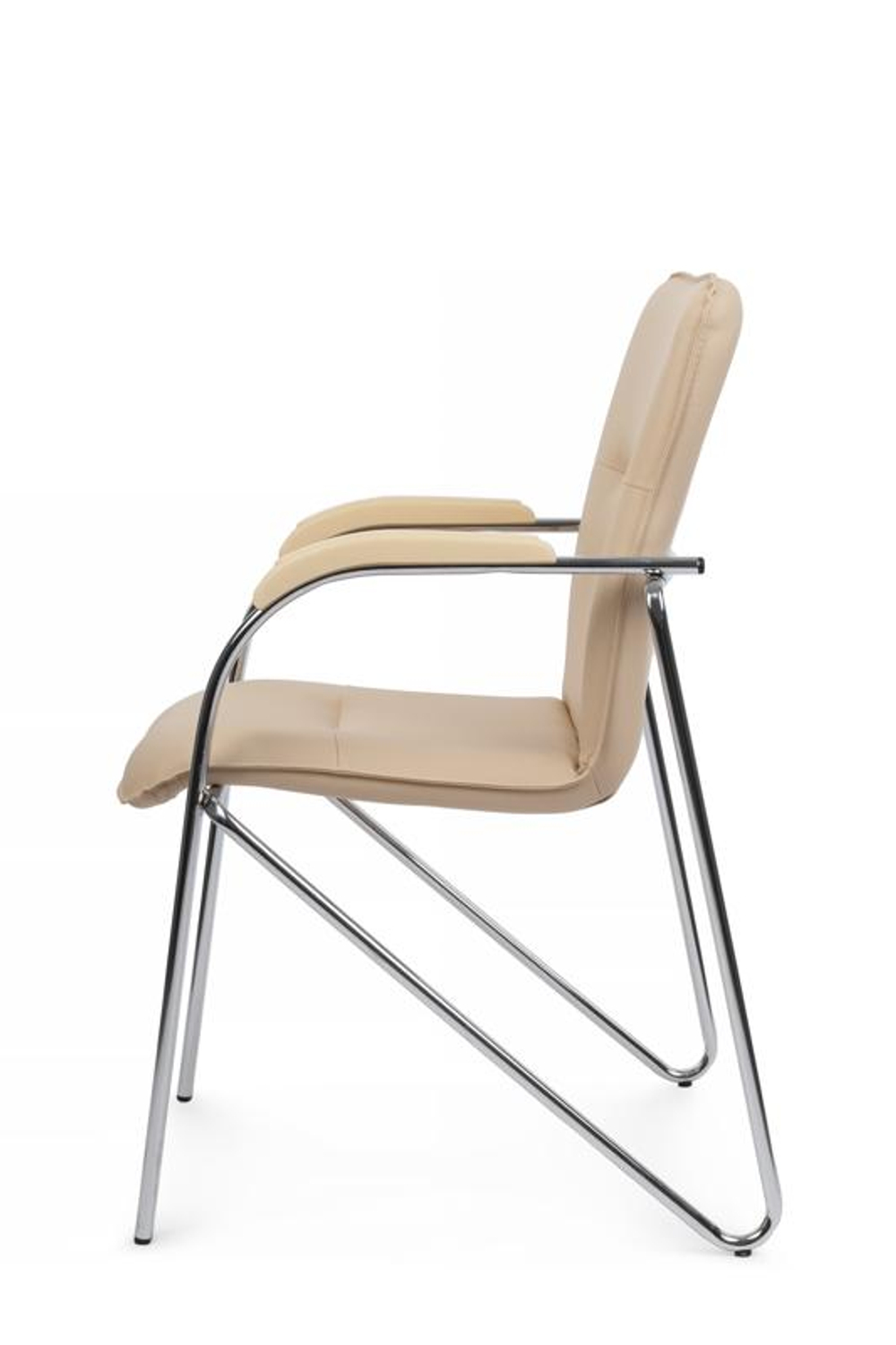 Стул Riva Самба с пластиковыми подлокотниками SMB-03H Хром гальв. Бежевый