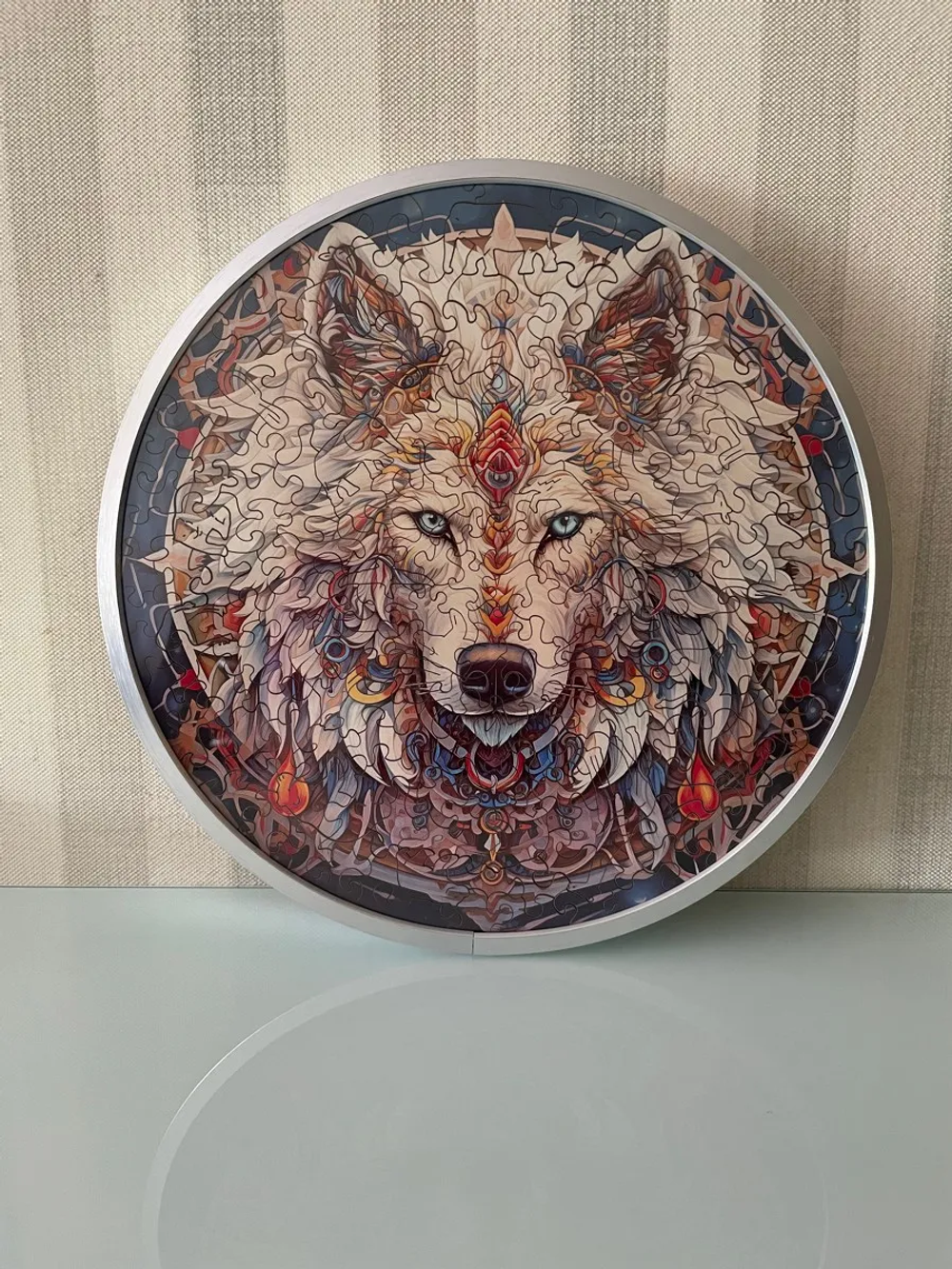 Металлическая круглая рамка 30 см, серебро