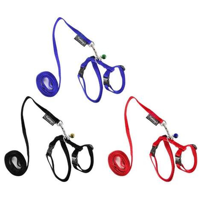 Шлейка с поводком для морских свинок, 15-25 см/ 120 см, в ассортименте, Flamingo