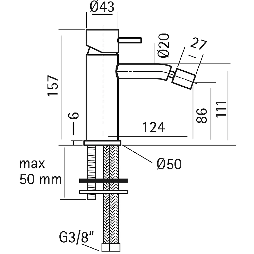 Смеситель для биде Cisal Xion XI000564D1