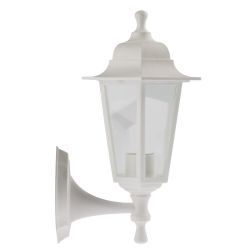 Садово-парковый светильник ЭРА НБУ 06-60-001 белый 6 гранный настенный IP44 Е27 max60Вт