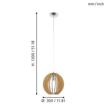 Подвесной светильник 1*E27 94764 никель матовый/коричневый COSSANO Eglo