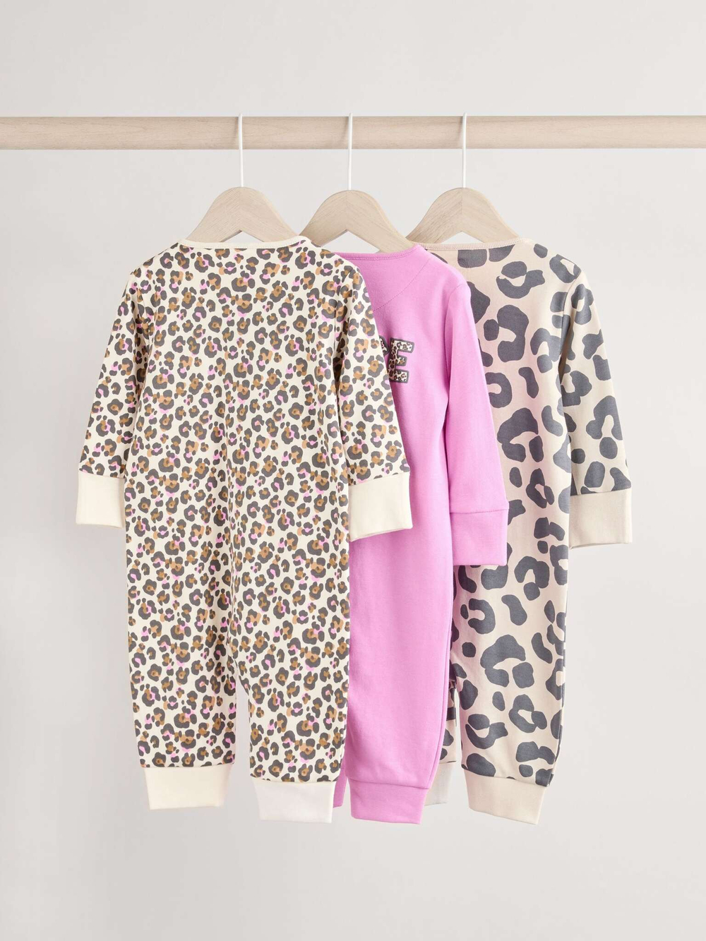 Комбинезон / Cлип для малышей Next B82-146, 3 шт., Розовый, Бежевый